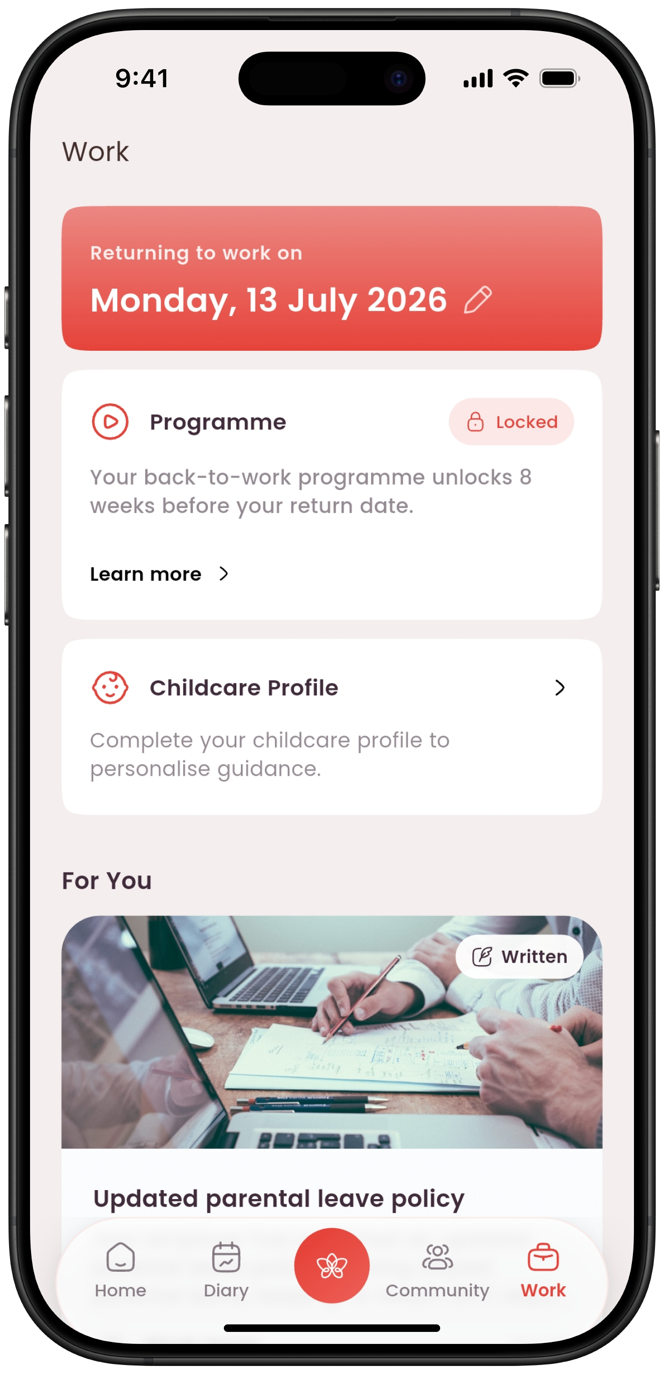 Return-to-work readiness screen
